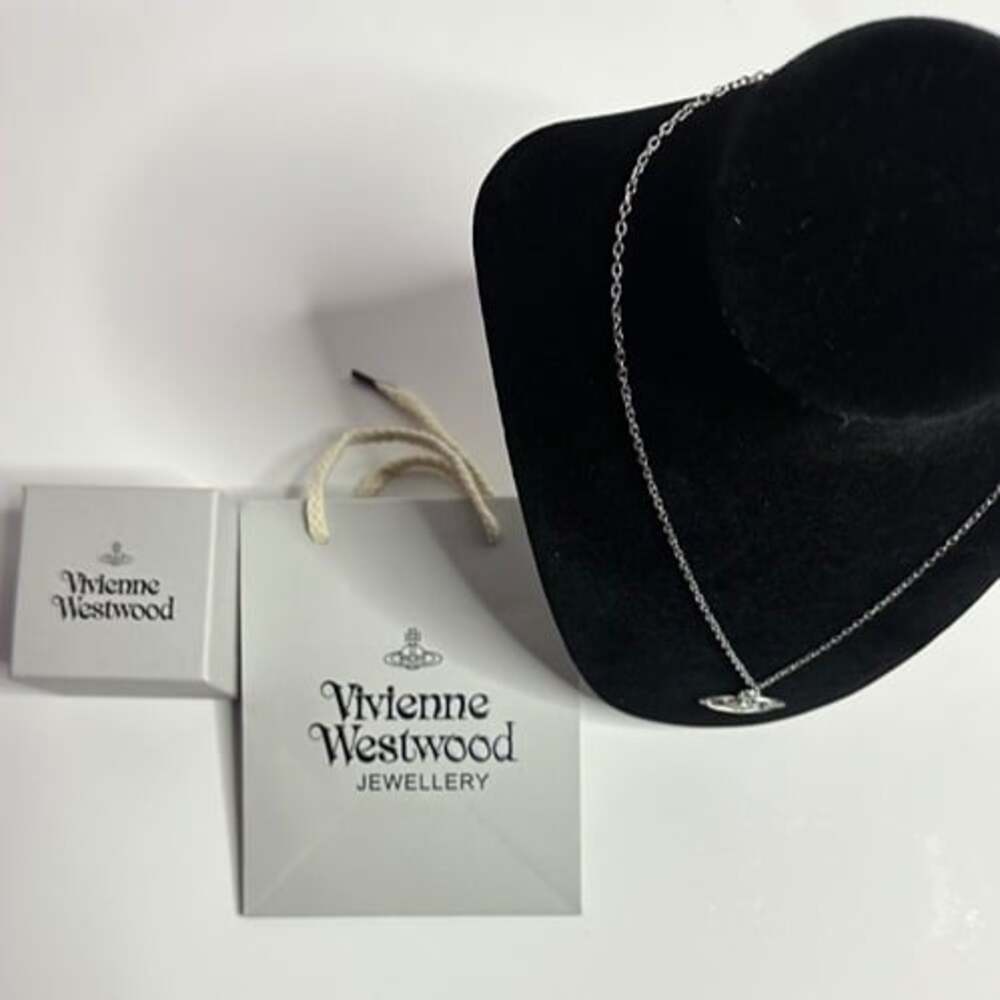 Silver Vivienne Westwood Orb Planet Necklace - Picture 4 of 6